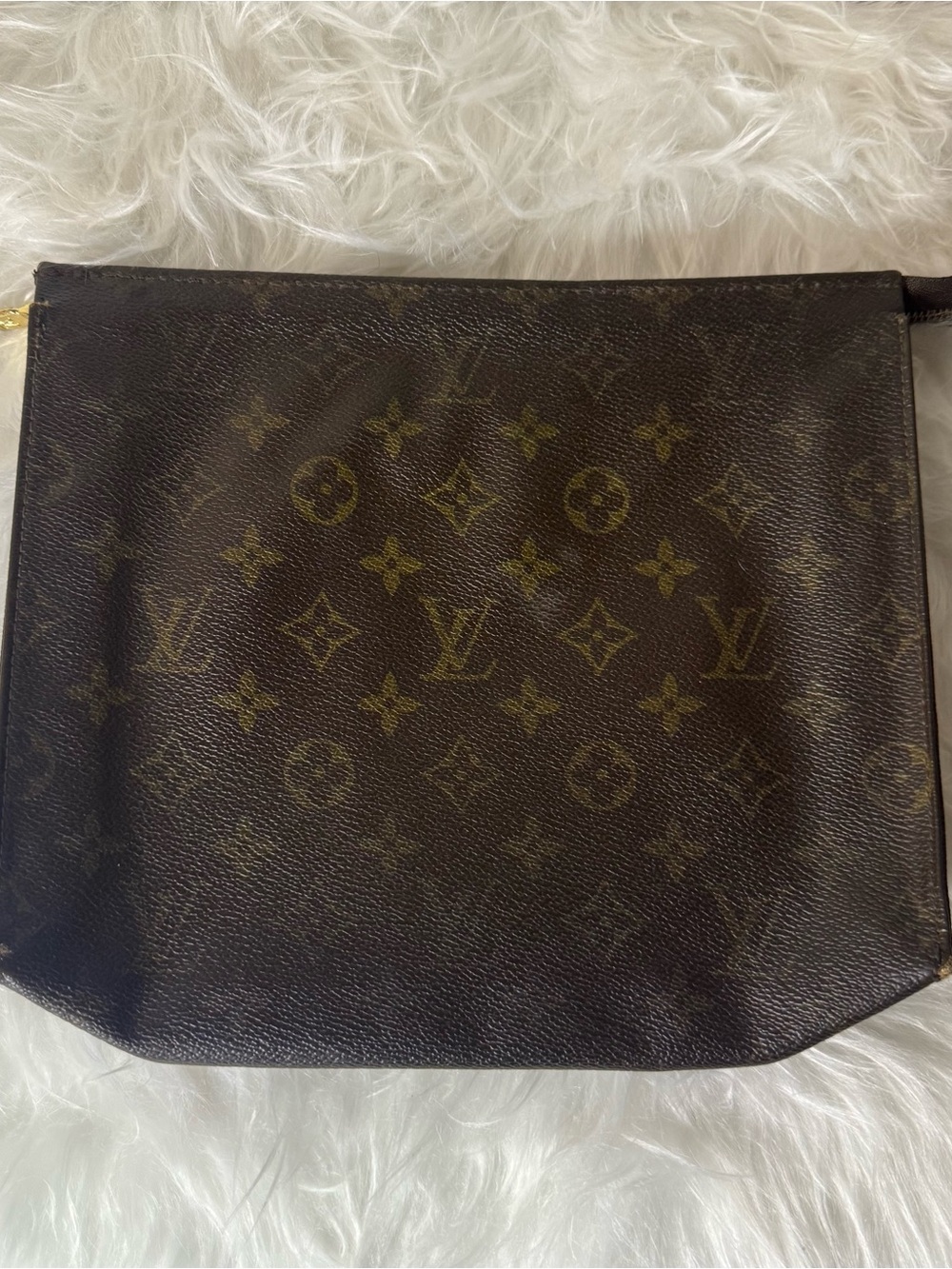 LOUIS VUITTON Monogram Clutch Bag Leather Used Authentic ps2604-ps402 *damaged